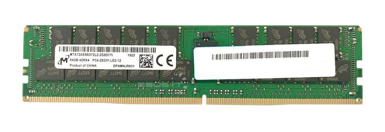 MTA72ASS8G72LZ-2G9DATI Micron 64GB PC4-23400 DDR4-2933MHz Registered ECC  CL21 288-Pin Load Reduced DIMM 1.2V Quad Rank Memory Module