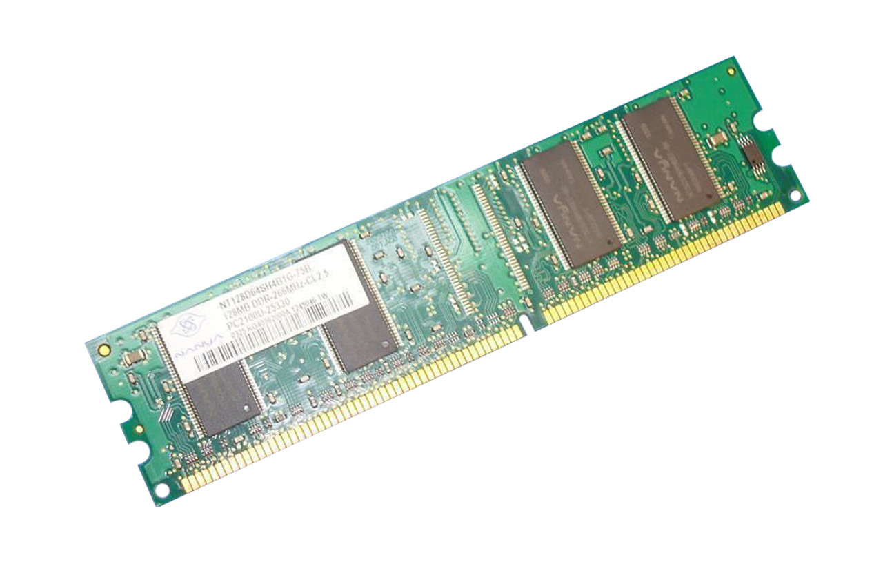 NT128D64SH4B1G-75B Nanya 128MB PC2100 DDR-266MHz non-ECC Unbuffered CL2.5 2.5V 184-Pin DIMM Memory Module