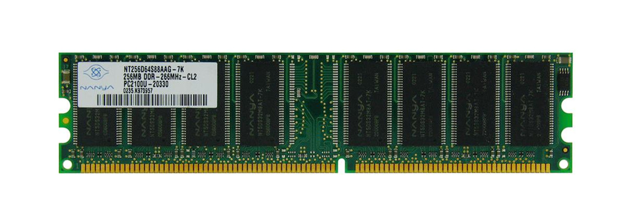 NT256D64S88AAG-7K Nanya 256MB PC2100 DDR-266MHz non-ECC Unbuffered CL2.5 184-Pin DIMM 2.5V Memory Module