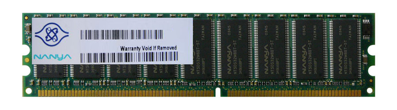 NT512D72S4PAKG-8B Nanya 512MB PC1600 DDR-200MHz ECC Unbuffered CL2 184-Pin DIMM Memory Module