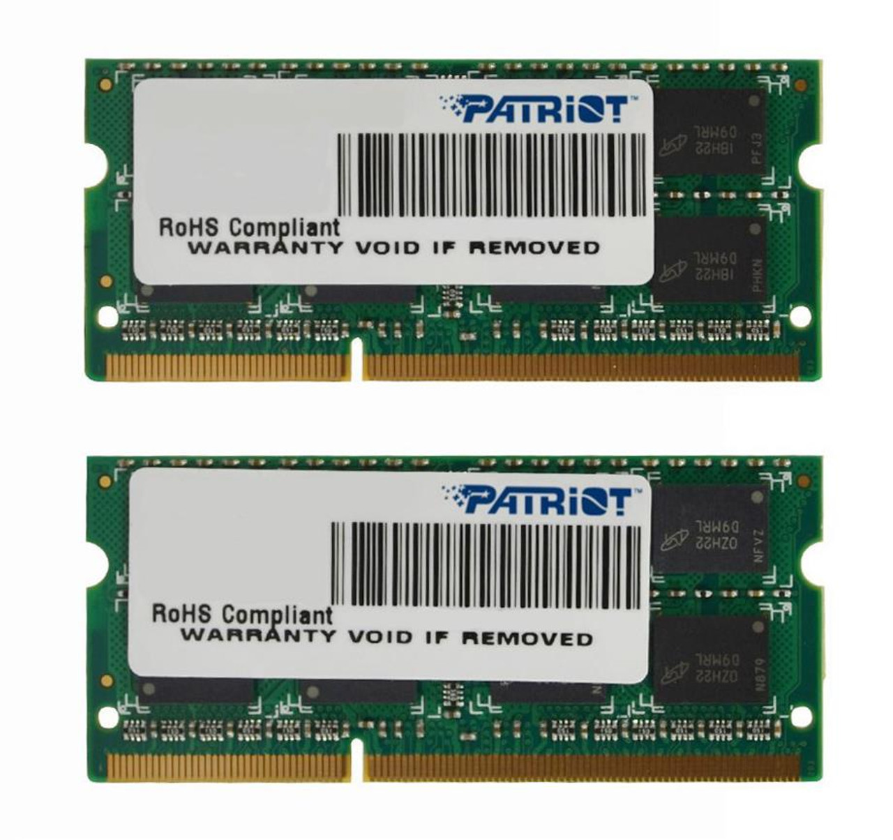 PSD21G533SK Patriot 1GB Kit (2 X 512MB) PC2-4200 DDR2-533MHz non-ECC Unbuffered CL4 200-Pin SoDimm Single Rank Memory