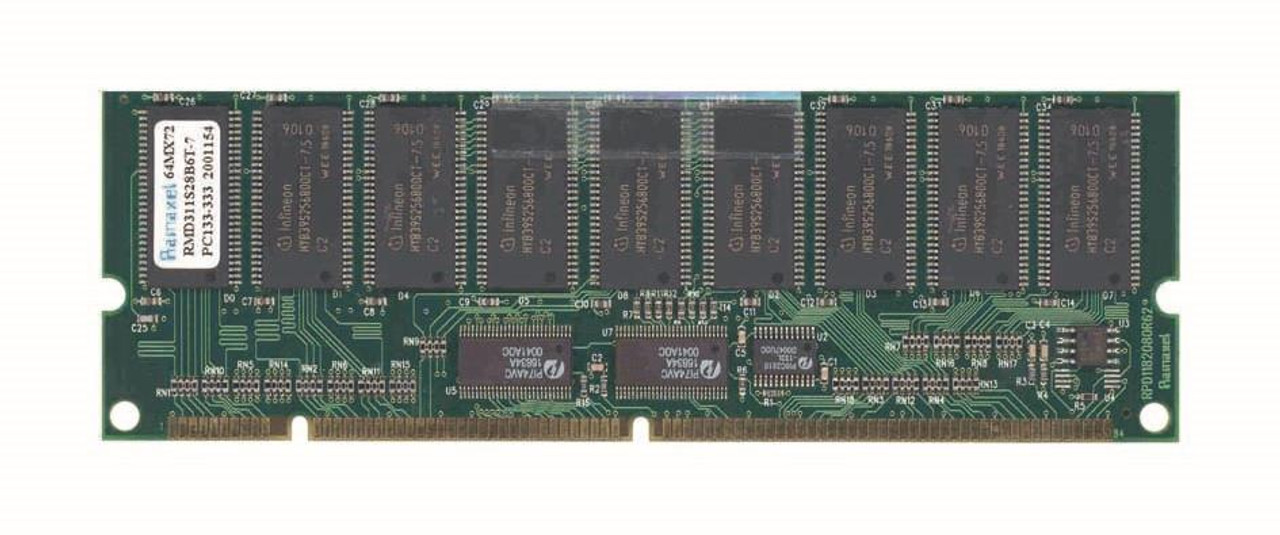 RMD311S28B6T-7 Ramaxel 512MB PC133 133MHz ECC Registered CL3 3.3V 168-Pin DIMM Memory Module