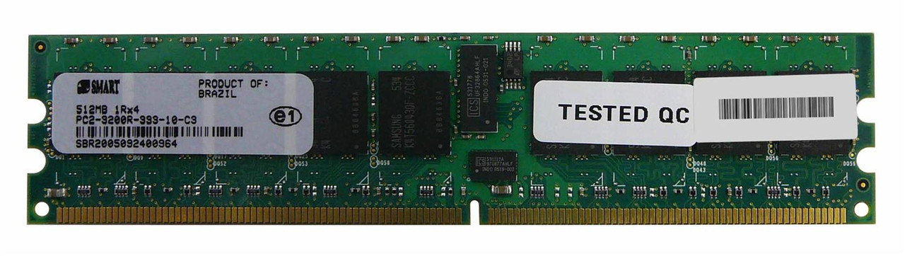 SBR2005092400964 Smart Modular 512MB PC2-3200 DDR2-400MHz ECC Registered CL3 240-Pin DIMM Single Rank Memory Module