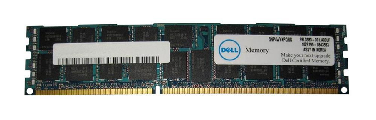 SNP4WYKPC Dell 8GB PC3-8500 DDR3-1066MHz ECC Registered CL7 240-Pin DIMM 1.35V Low Voltage Quad Rank Memory Module