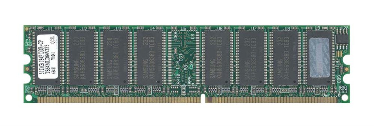 TS64MLD64V3FI Transcend 512MB PC2700 DDR-333MHz non-ECC Unbuffered CL2.5 184-Pin DIMM 2.5V Memory Module
