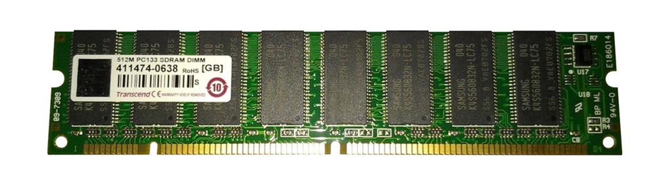 TS64MLS64V6F2 Transcend 512MB PC133 133MHz non-ECC Unbuffered CL3 168-Pin DIMM Memory Module