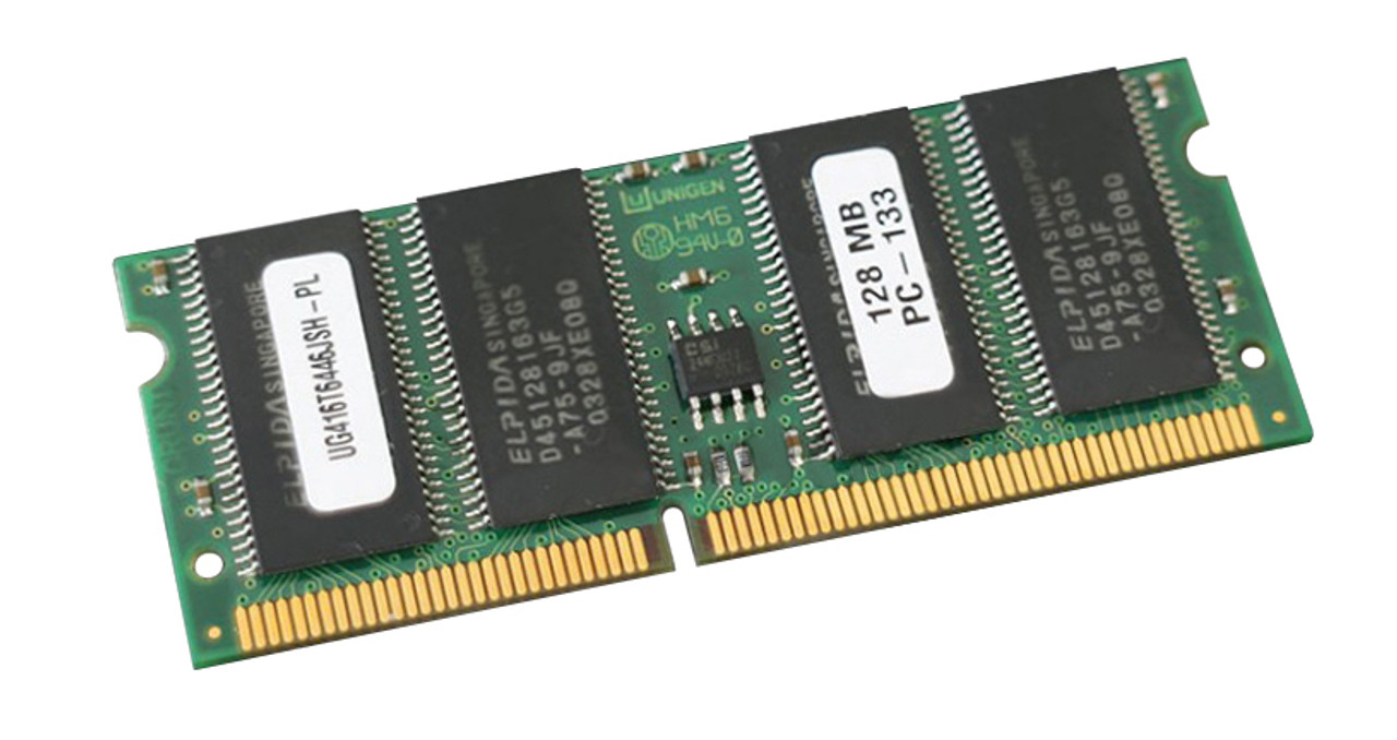 UG416T6446JSH-PL Unigen 128MB PC133 133MHz non-ECC Unbuffered CL3 144-Pin SoDimm Memory Module