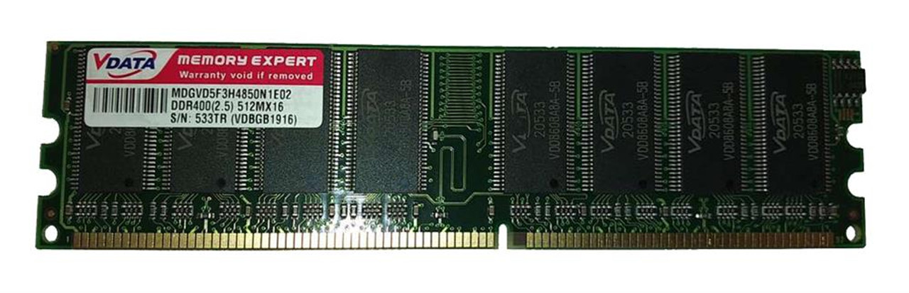 VDBG1916 ADATA 512MB PC3200 DDR-400MHz non-ECC Unbuffered CL2.5 184-Pin  DIMM 2.5V Memory Module