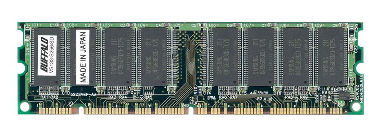 VS133-S256/SD Buffalo 256MB PC133 133MHz non-ECC Unbuffered CL3 168-Pin DIMM Memory Module