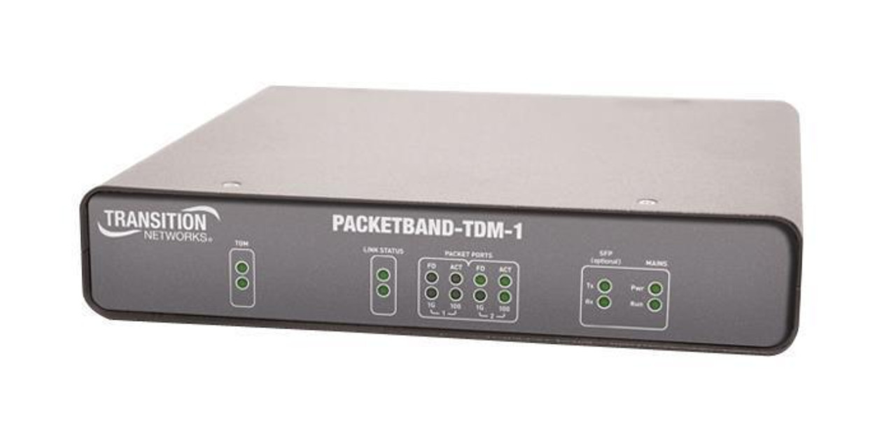 PB-TDM-1-48VDC Transition Single T1/E1 CESoPSN Unit 2 x UTP 10/100/GE Ports and 1 x SFP Port WAN with 48V DC Power for Multiport Media Converter