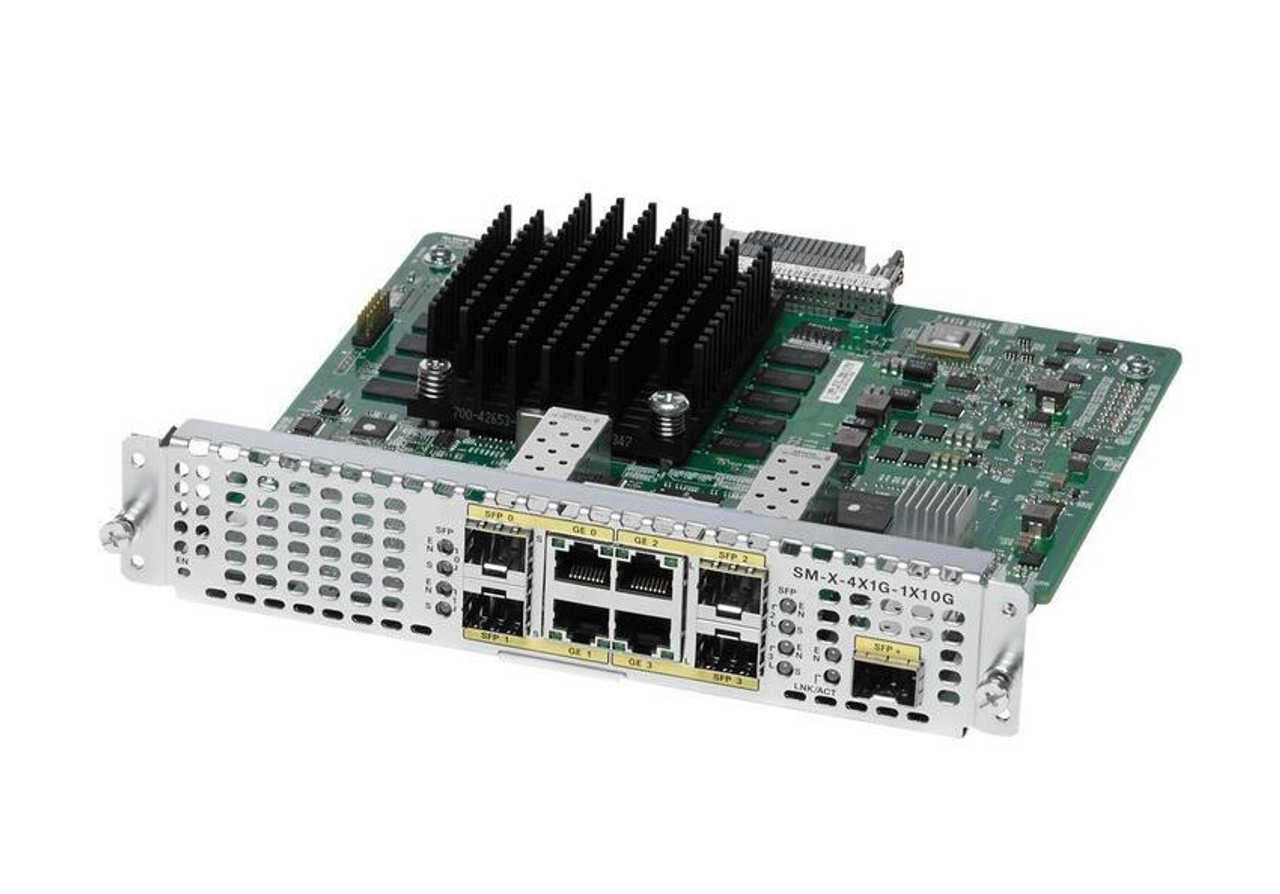 SM-X-4X1G-1X10G= Cisco 4-Ports Gigabit Ethernet Dual-mode GE/SFP or 1-Port 10G SFP+ SM-X Module (Refurbished)