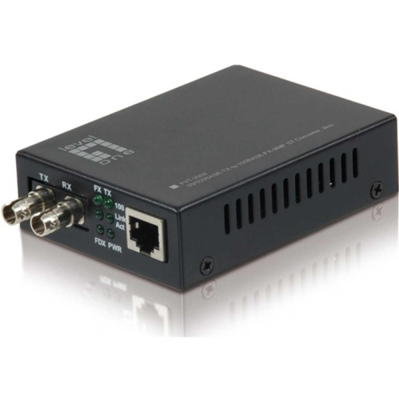 FVT-2002 LevelOne 10/100BASE-TX to 100BASE-FX MMF ST Mini Media Converter, 2km Mini Media converter, 10/100BASE-TX to 100BASE-FX MMF ST