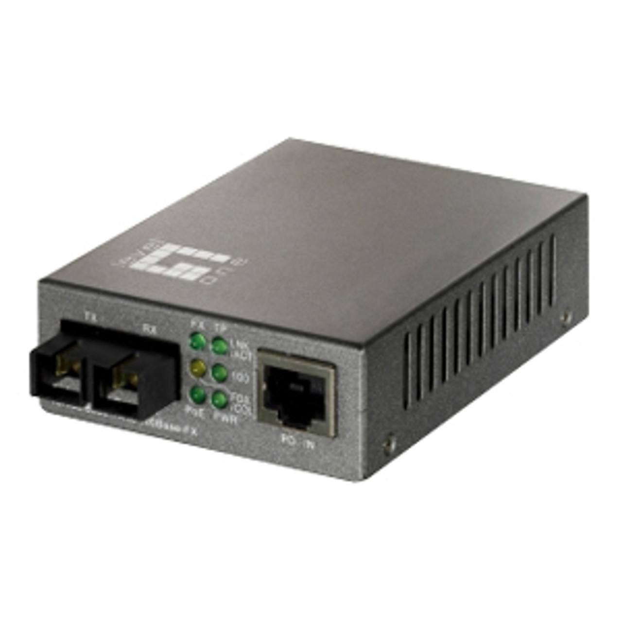FVT-0104TXFC LevelOne Fast Ethernet Media Converter 1 x RJ-45 PoE, 1 x SC 10/100Base-TX, 100Base-FX External