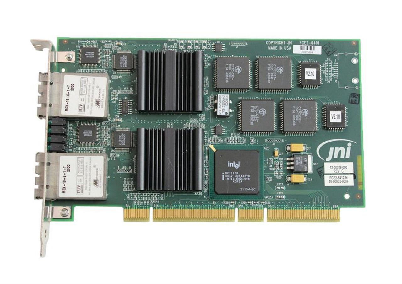 FCE2-6412-N-SF Juniper Dual-Ports 1Gbps 66MHz 64-Bit PCI Fibre Channel Host Bus Adapter (Refurbished)