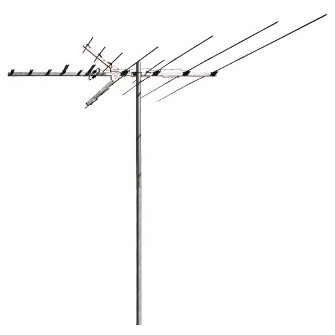 ANT3037Z RCA Outdoor Digital TV Antenna 110-inch Boom Upto 65 Mile Range UHF, VHF HDTV Antenna, Outdoor Metal Yagi Directional