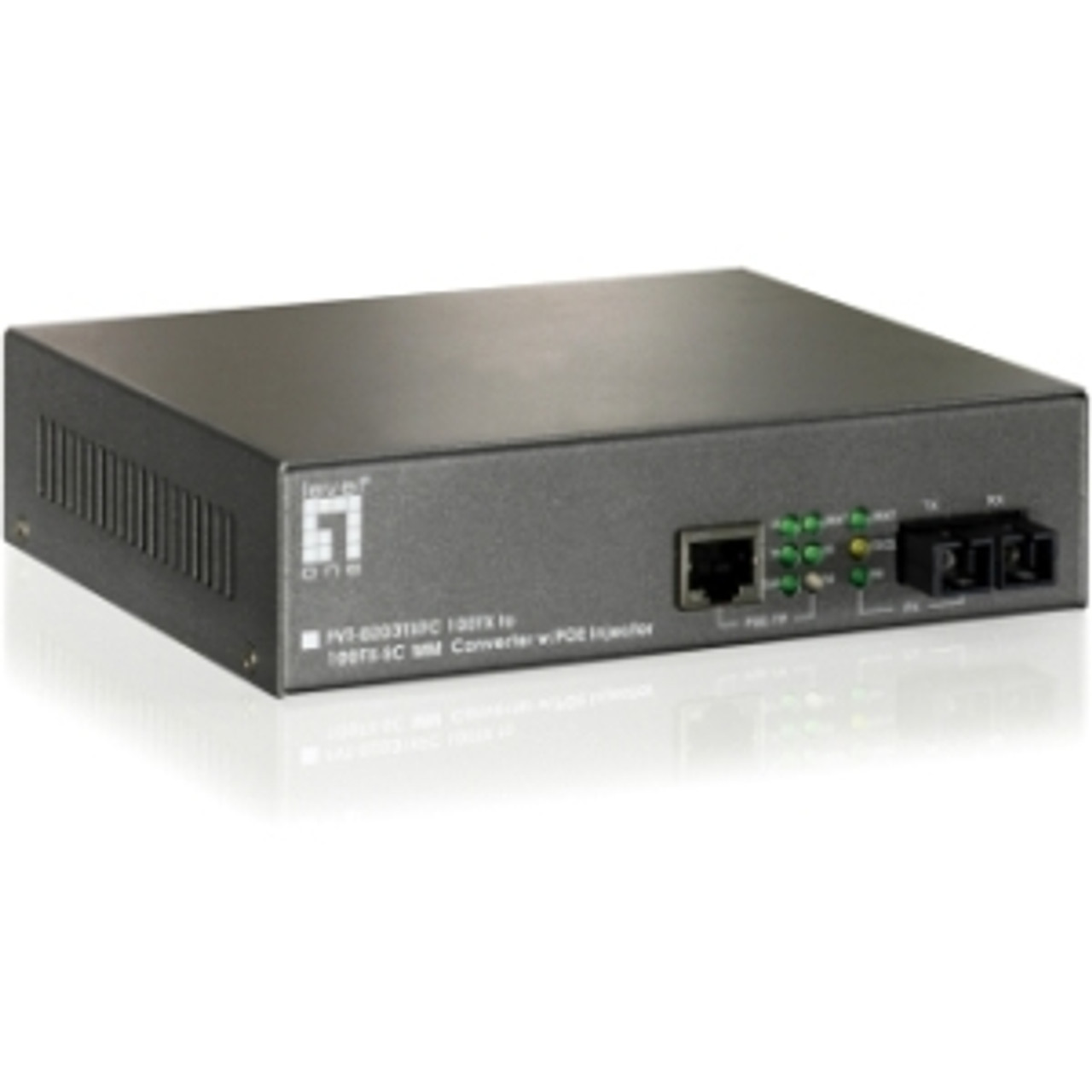 FVT-0203TXFC LevelOne Media Converter 1x PoE (RJ-45) Ports 1 x SC Ports 10/100Base-TX, 100Base-FX External