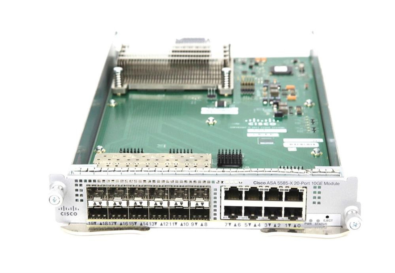 ASA5585-NM-20-1GE= Cisco ASA 5585-X 2-Port 1 Gigabit Ethernet Module 8 x 10/100/1000Base-T LAN 12 x SFP (mini-GBIC) 100 Mbit/s 12 x Expansion Slots (Refurbished)