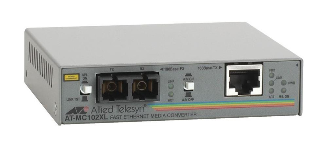 AT-MC102XL-60 Allied Telesis 100tx Rj-45 To 100fx Sc Fast Ethernet Mc W/ Universal Ps