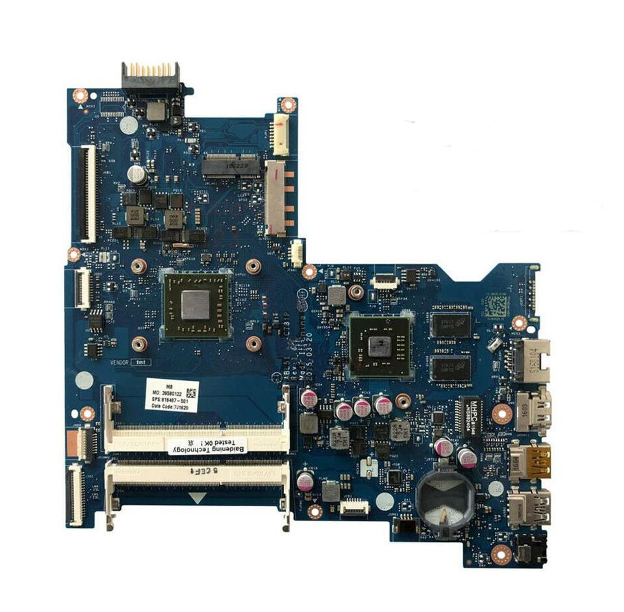 818487-001 HP System Board (Motherboard) for 15-AF Laptop (Refurbished)