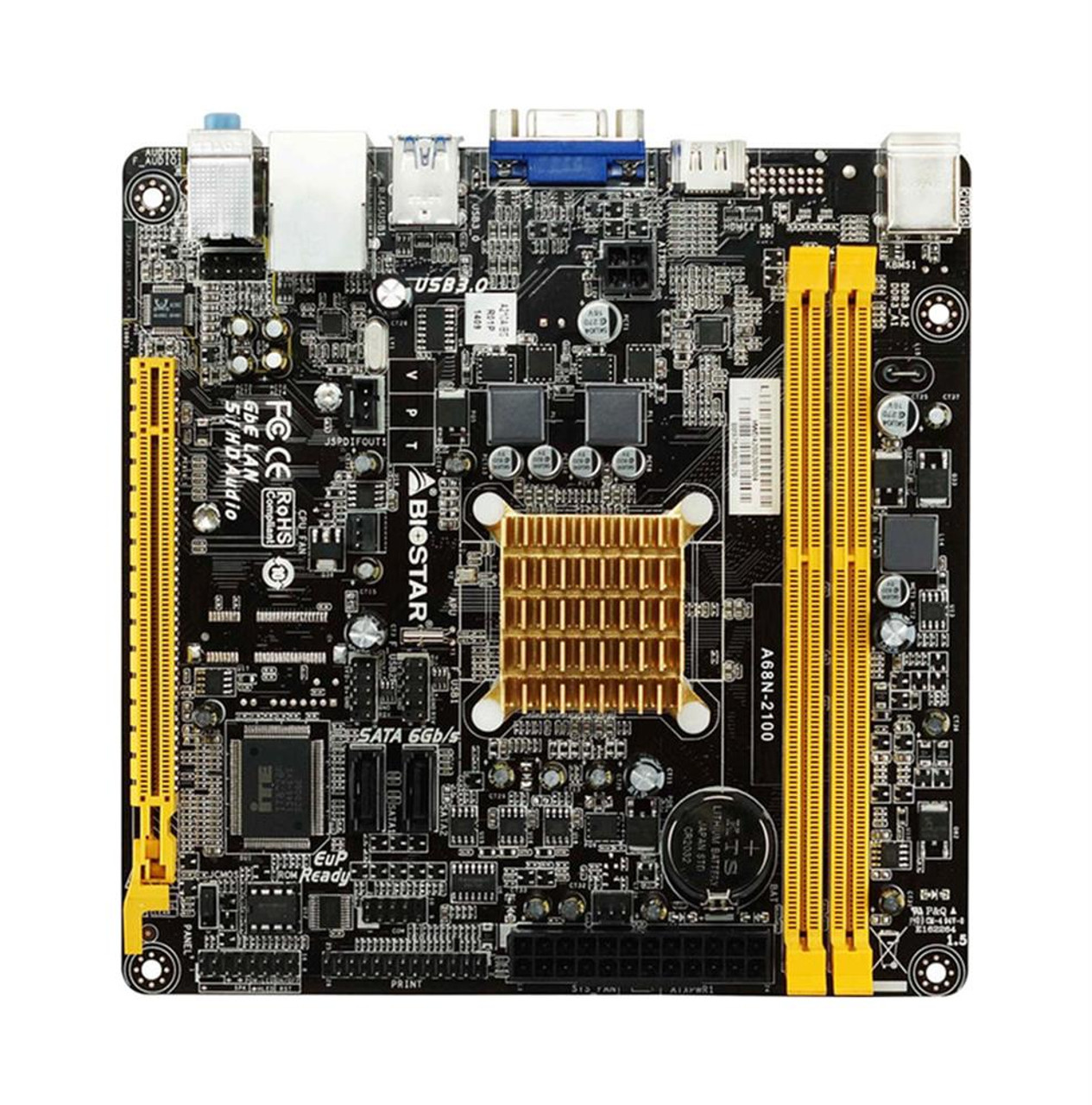 A68N-2100K Biostar APU A68N-2100K 2X HD8210 Graphics Mini-ITX Motherboard (Refurbished)