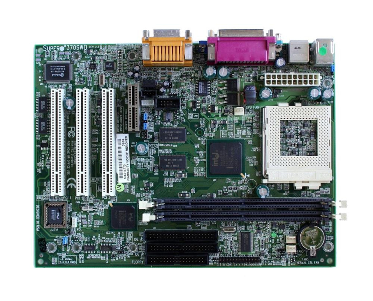 370SWD SuperMicro Socket 370 Intel i810 Chipset Micro-ATX System Board (Motherboard) (Refurbished)