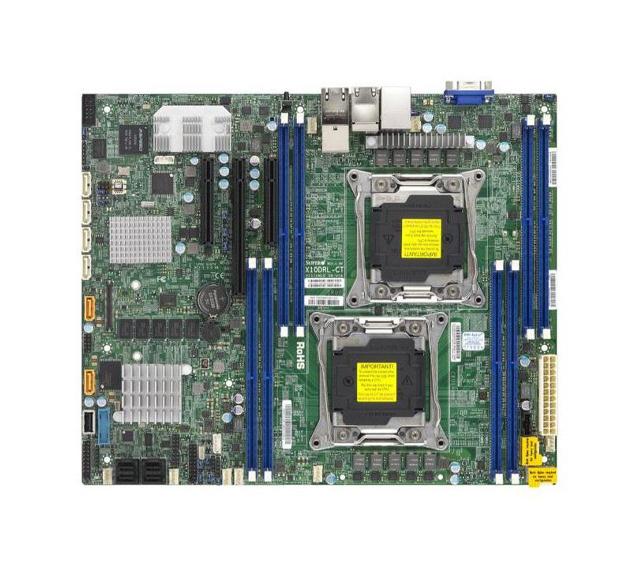 MBX10DRCB SuperMicro X10DRL-CT Dual Socket R3 LGA 2011 Xeon E5-2600 v4 /v3 Intel C612 Chipset DDR4 8 x DIMM 6 x SATA 6Gbps ATX Server Motherboard