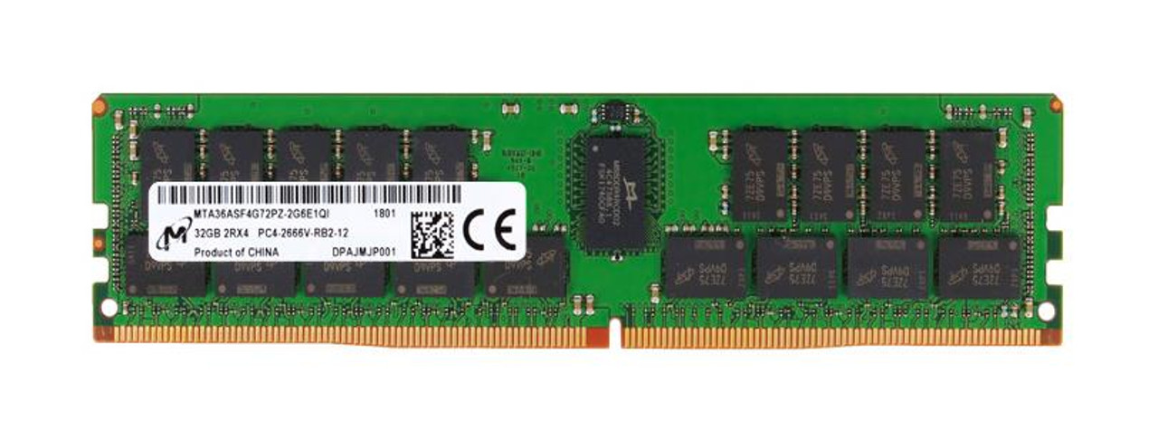 MTA36ASF4G72PZ-2G6 Micron 32GB PC4-21300 DDR4-2666MHz Registered ECC CL19 288-Pin DIMM 1.2V Dual Rank Memory Module