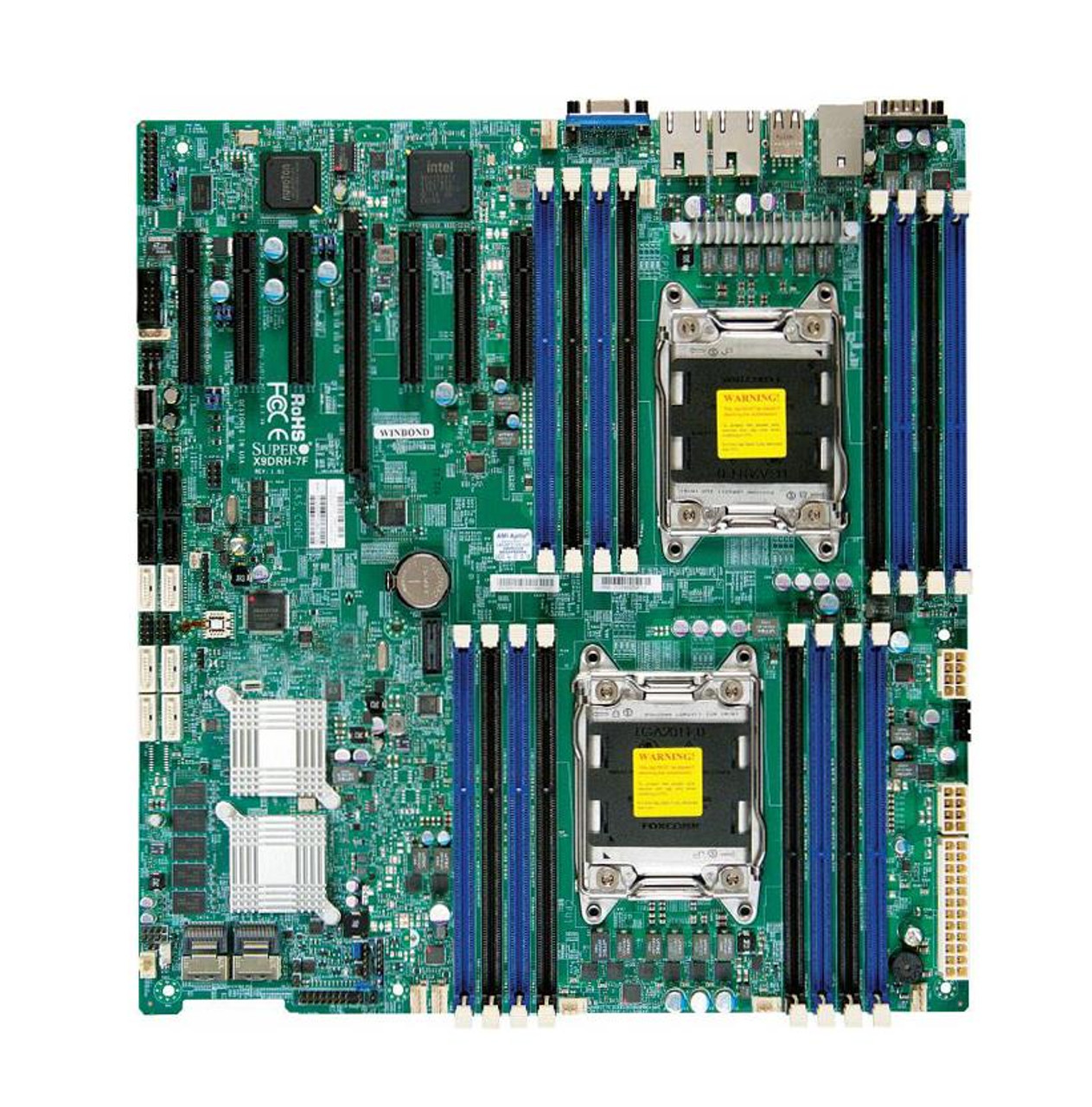 X9DRH-7TF SuperMicro Dual Socket 2011 Intel C602 Chipset Intel Xeon E5-2600/E5-2600 v2 Series Processors DDR3 16x DIMM 8x SATA2 3.0Gb/s Extended ATX Server