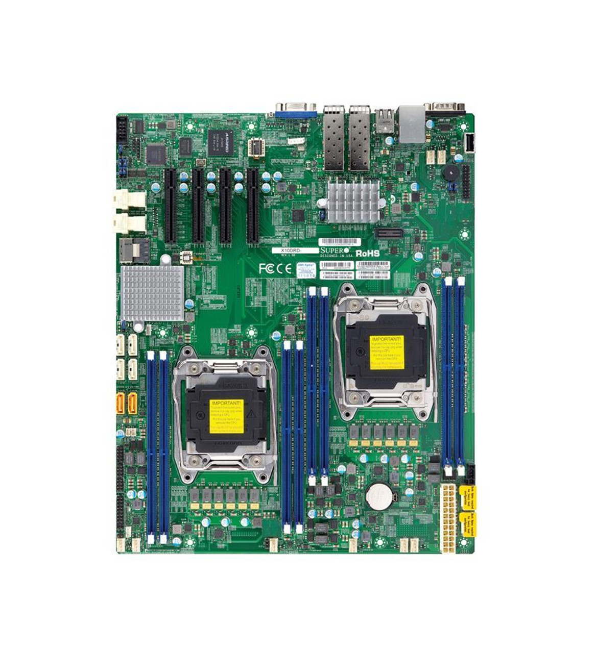MBD-X10DRD-I-O SuperMicro X10DRD-I Dual Socket R3 LGA 2011 Xeon E5-2600 v4 / v3 Intel C612 Chipset DDR4 8 x DIMM 10 x SATA 6Gbps E-ATX Server Motherboard