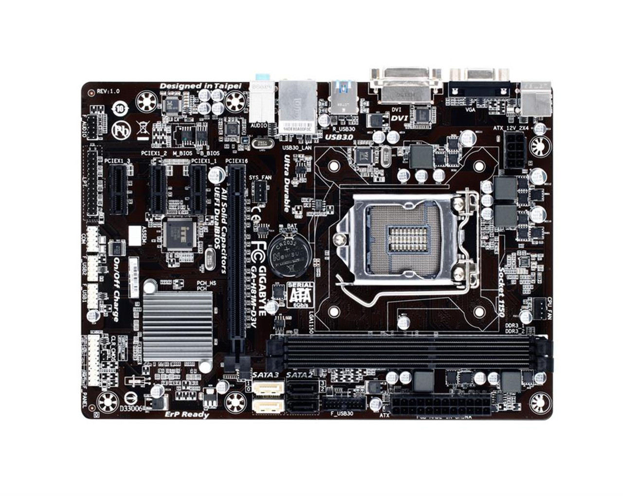 GA-H81M-D3V Gigabyte Ultra Durable 4 Plus Desktop Motherboard Intel H81  Chipset Socket H3 LGA-1150 (Refurbished)