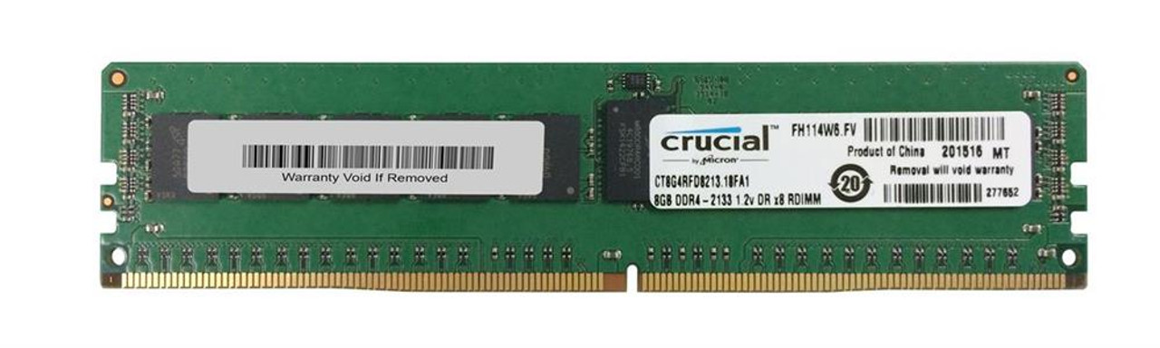 Crucial 8GB PC4-17000 DDR4-2133MHz Registered ECC CL15 288-Pin DIMM 1.2V Dual Rank Memory Module