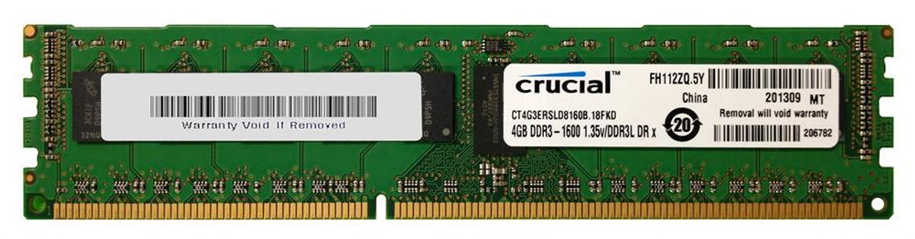 Crucial 4GB PC3-12800 DDR3-1600MHz Registered ECC CL11 240-Pin DIMM 1.35V Low Voltage Dual Rank Memory Module