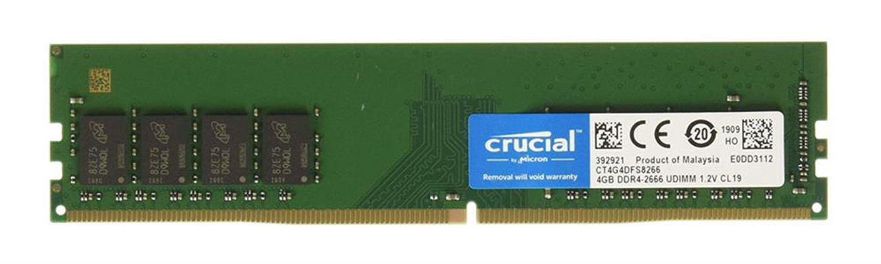 Crucial 4GB PC4-21300 DDR4-2666MHz non-ECC Unbuffered CL19 288-Pin DIMM 1.2V Single Rank Memory Module