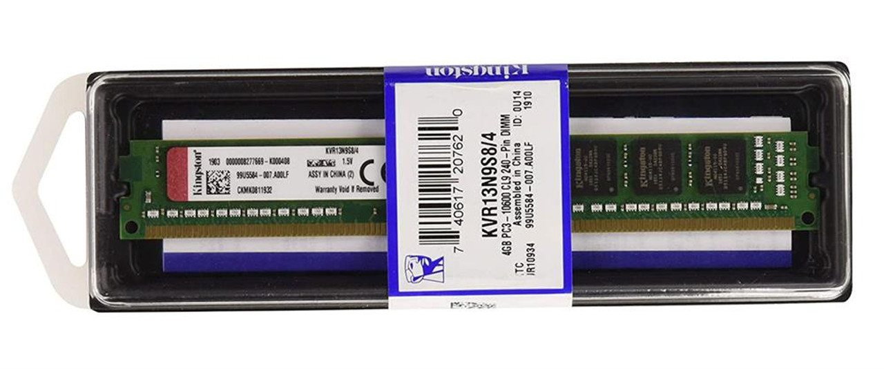 Kingston 4GB PC3-10600 DDR3-1333MHz ECC Unbuffered CL9 240-Pin DIMM Dual Rank Memory Module