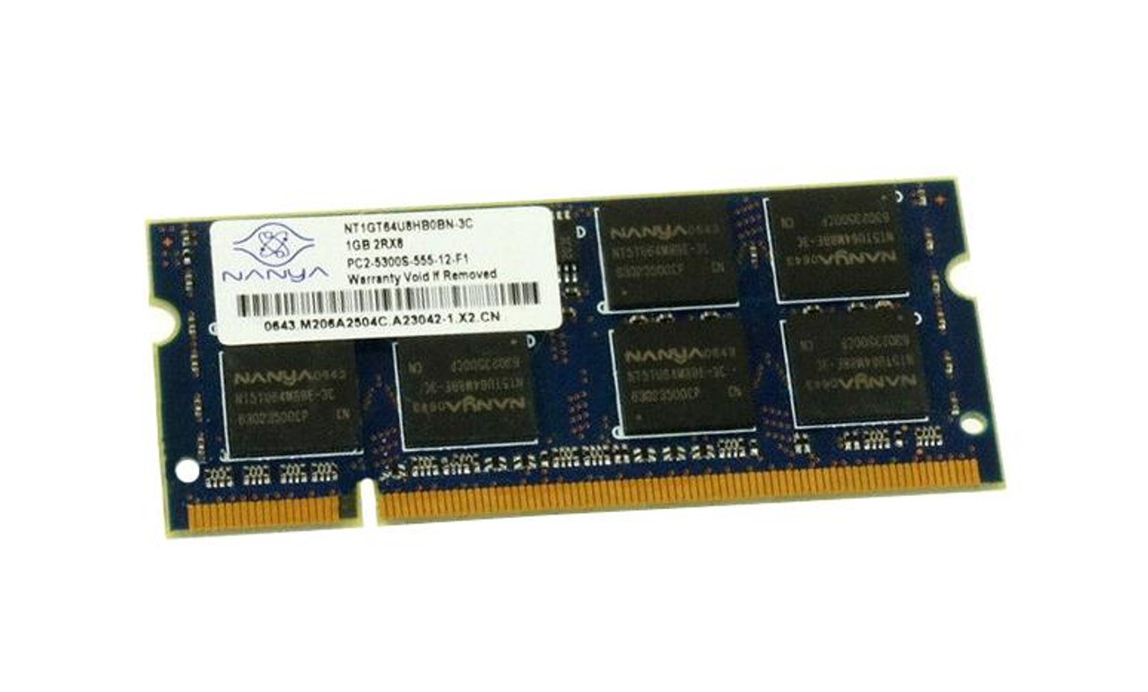 Nanya 2GB PC2-5300 DDR2-667MHz non-ECC Unbuffered CL5 200-Pin SoDimm Dual Rank Memory Module
