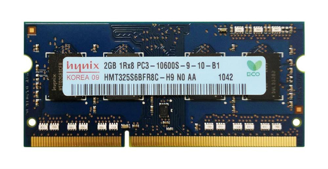 Hynix 2GB PC3-10600 DDR3-1333MHz non-ECC Unbuffered CL9 204-Pin SoDimm Single Rank Memory Module