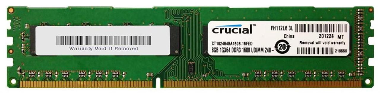 Crucial 8GB PC3-12800 DDR3-1600MHz non-ECC Unbuffered CL11 240-Pin DIMM Memory Module