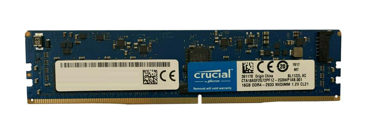 Crucial 16GB PC4-21300 DDR4-2666MHz Registered ECC CL19 288-Pin NVDIMM 1.2V Single Rank Memory Module