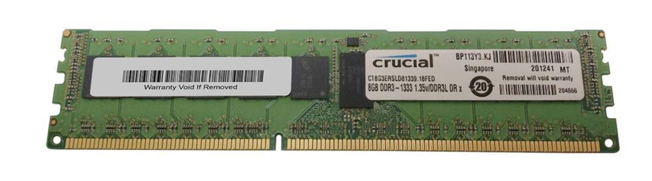 Crucial 8GB PC3-10600 DDR3-1333MHz Registered ECC CL9 240-Pin DIMM 1.35V Low Voltage Dual Rank Memory Module