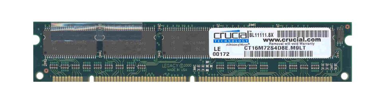 Crucial 128MB PC100 100MHz ECC Unbuffered CL2 168-Pin DIMM Memory Module
