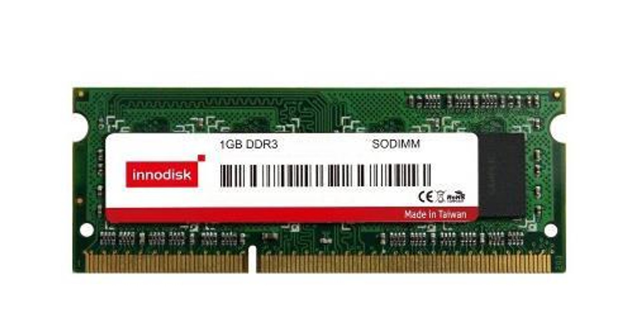 Innodisk 1GB PC3-12800 DDR3-1600MHz non-ECC Unbuffered CL11 204-Pin SoDimm Single Rank Memory Module