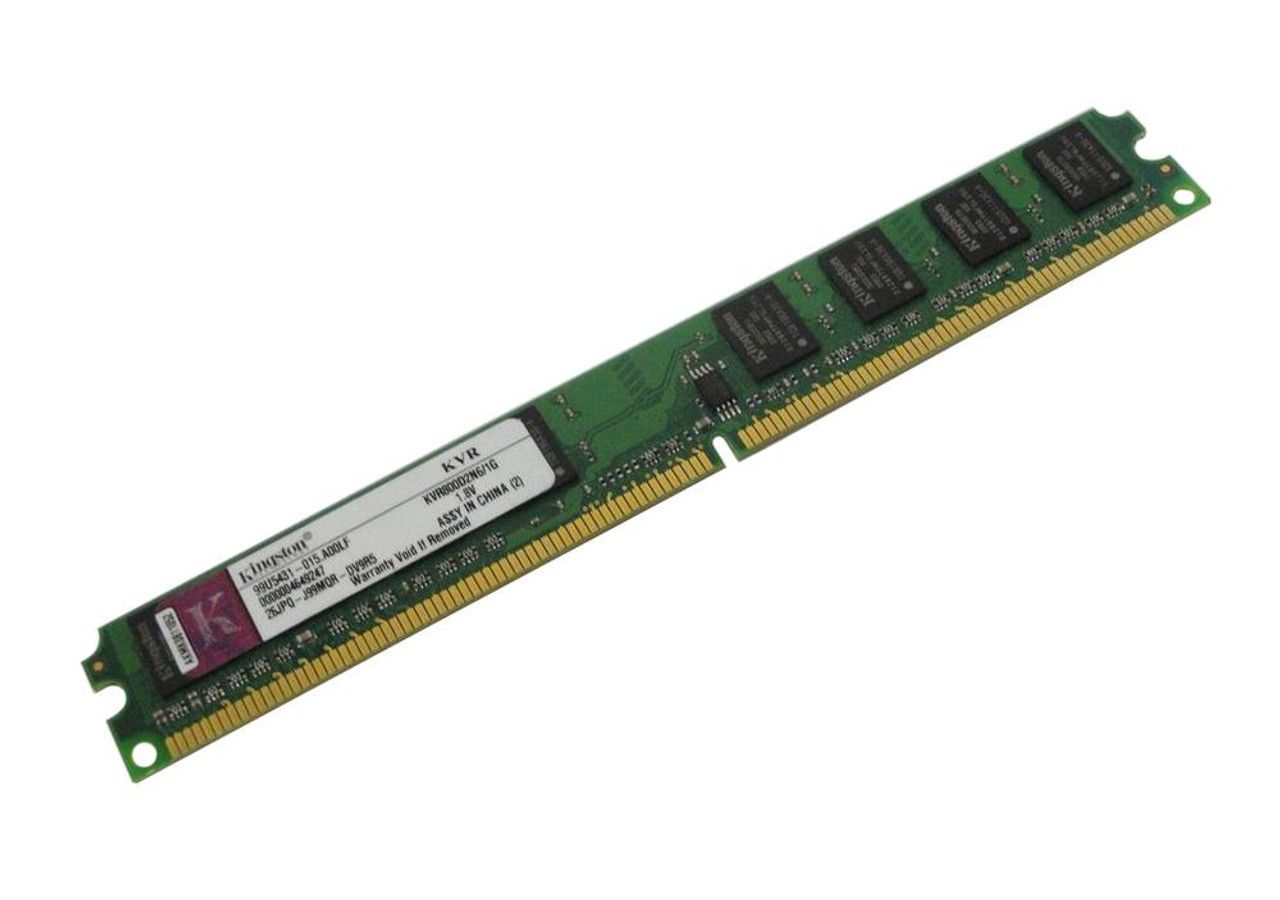 Kingston 1GB PC2-6400 DDR2-800MHz non-ECC Unbuffered CL6 240-Pin DIMM Memory Module