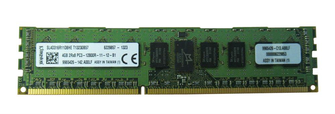 Kingston 4GB PC3-12800 DDR3-1600MHz ECC Unbuffered CL11 240-Pin DIMM Dual Rank Memory Module