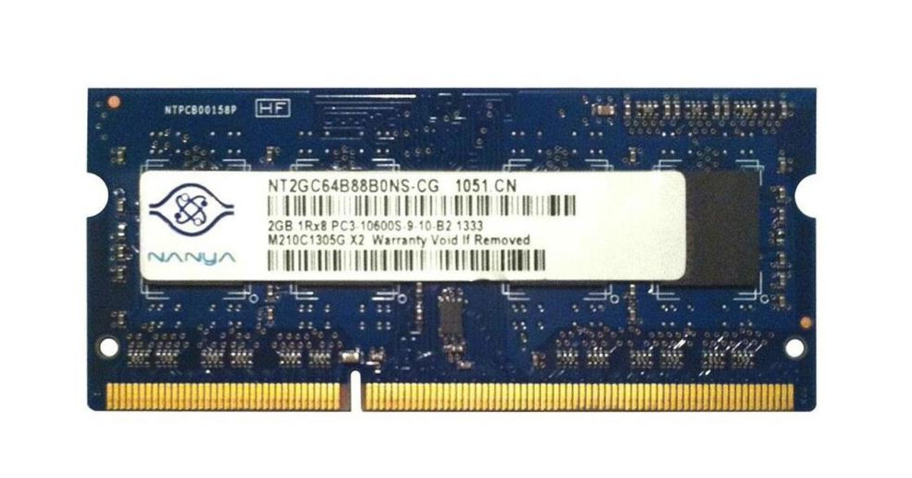 Nanya 2GB PC3-10600 DDR3-1333MHz non-ECC Unbuffered CL9 204-Pin SoDimm Single Rank Memory Module