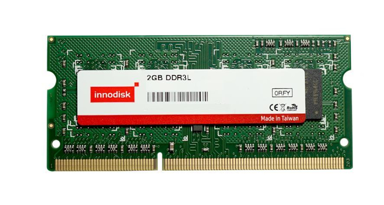 Innodisk 2GB PC3-8500 DDR3-1066MHz non-ECC Unbuffered CL7 204-Pin SoDimm Dual Rank Memory Module