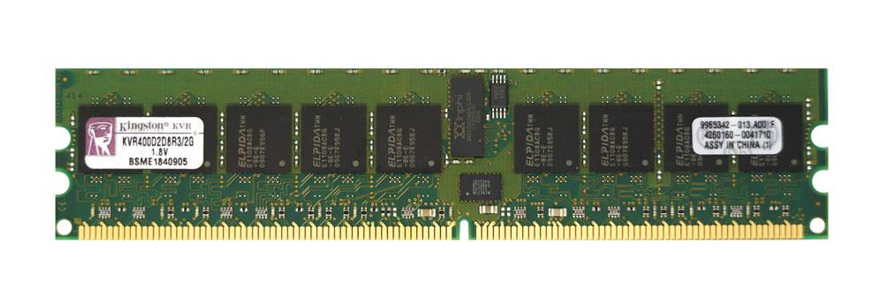 Kingston 2GB PC2-3200 DDR2-400MHz ECC Registered CL3 240-Pin DIMM Dual Rank Memory Module