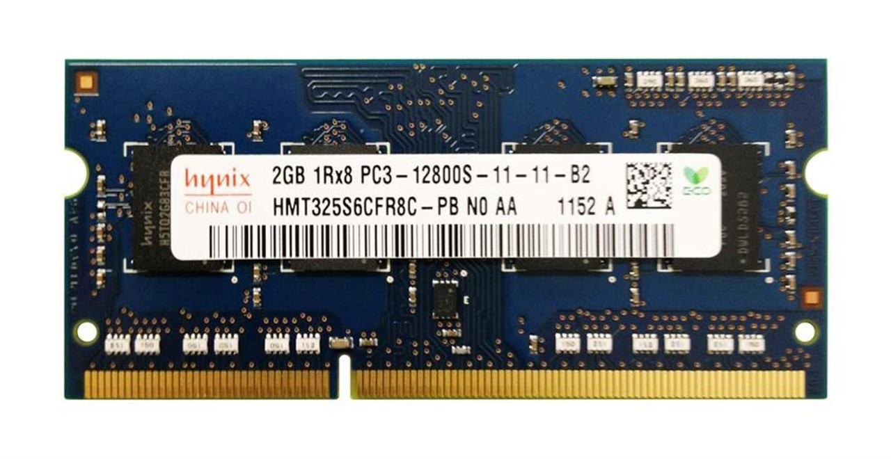 Hynix 2GB PC3-12800 DDR3-1600MHz non-ECC Unbuffered CL11 204-Pin SoDimm Single Rank Memory Module