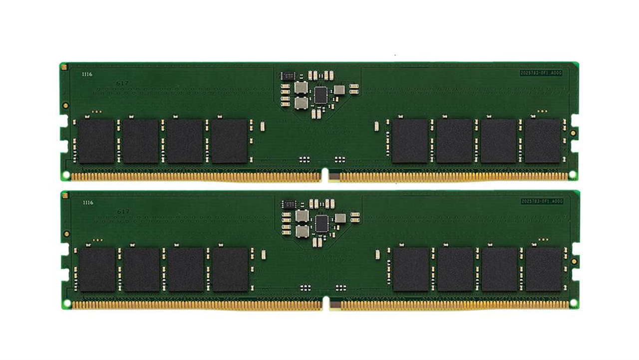 Kingston 16GB Kit (2 X 8GB) PC5-38400 DDR5-4800MHz non-ECC Unbuffered CL40 288-Pin Dimm 1.1V Single Rank Memory