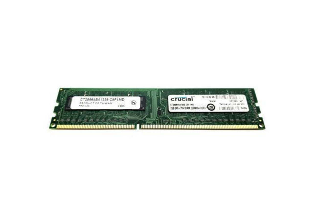 Crucial 2GB PC3-10600 DDR3-1333MHz non-ECC Unbuffered CL9 240-Pin DIMM Dual Rank Memory Module