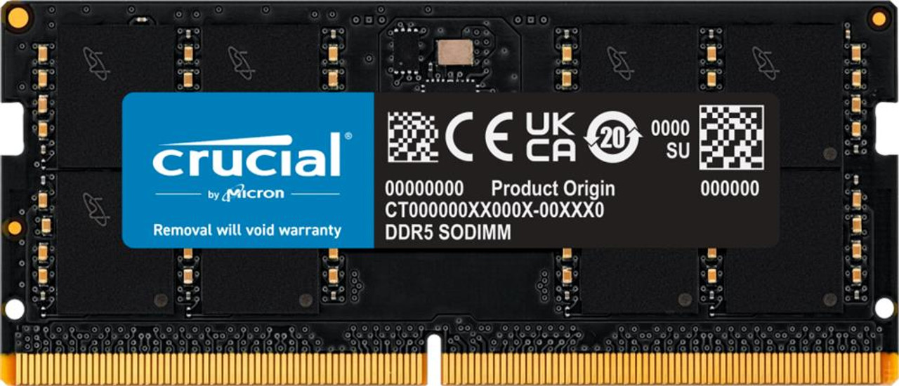 Crucial 32GB PC5-38400 DDR5-4800MHz non-ECC Unbuffered CL40 262-Pin SoDimm 1.1 V Dual Rank Memory Modules